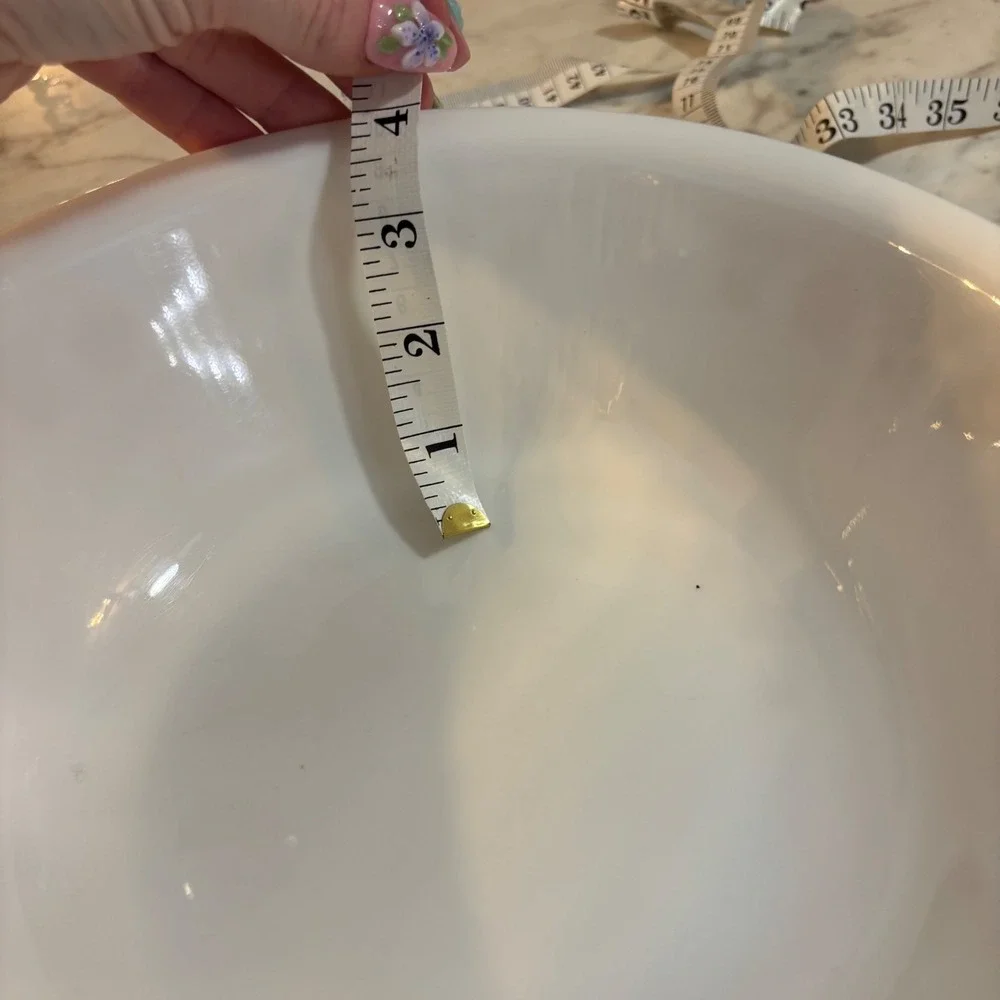 Vintage Pyrex Butterfly Gold Milk Glass Mixing Bowl 10 Inch Round Floral White